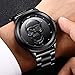 Mens Black Big Face Watches Men's Chronograph Waterproof Sport Date Quartz Wrist Watch