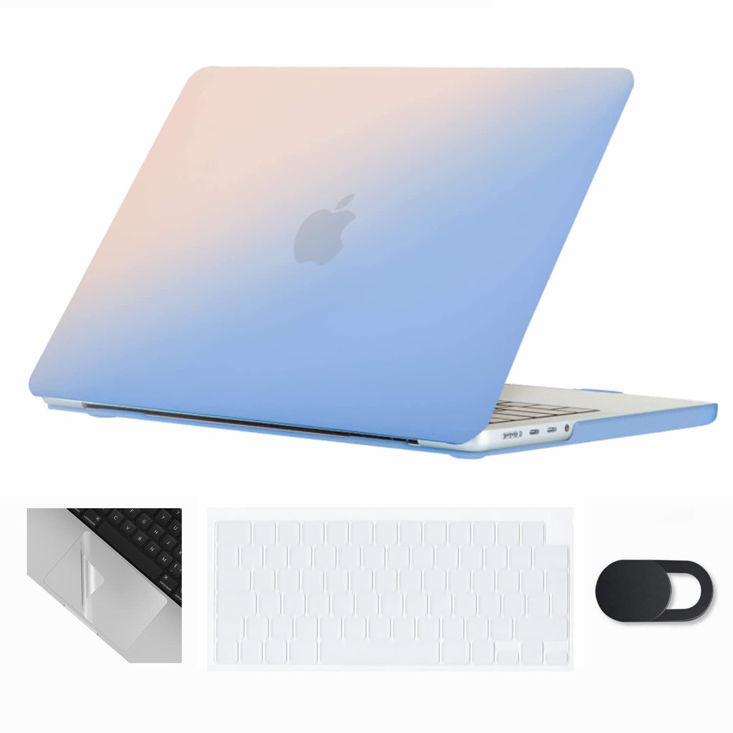 Se7enline Compatible with MacBook Pro Case 16 inch 2021 2022 2024 2023 M4 M3 M2 M1 A2485 A2779 A2991 A3403 Hard Shell Case&Keyboard Skin&Touchpad Protector &Webcam Cover,Serenity Blue&Rose Quartz