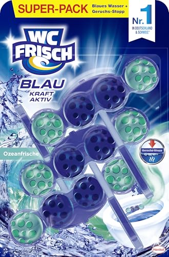 WC FRISCH Kraft Aktiv Blauspüler Ozeanfrische (150 g), WC Reiniger mit innovativer Geruchs-Stopp-Formel, Duftsteine für extra Frische und eine sichtbare Reinigung 2
