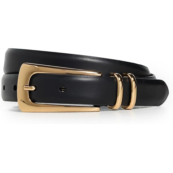 Madewell Women's Elongated Buckle Belt, Coffee Bean, Brown, M at