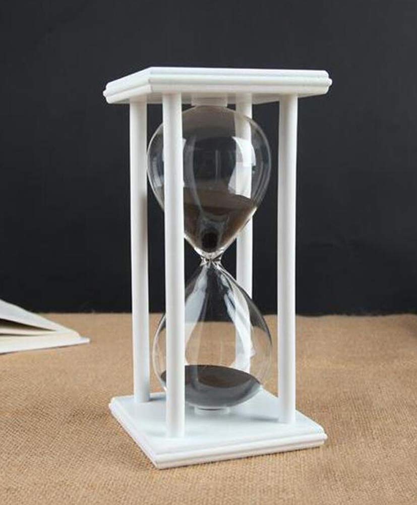 Lodunsyr Hourglass Timer for 45 Min Sandglass Timer 45 Minutes Decoration Festival Ornament for Kitchen Restaurant Living Room Home Closet Office Desk Bedroom Party Christmas New Year Black