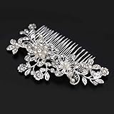 HuntGold 1X Women Wedding Bridal Rhinestone Flower Hair Comb Claw Hairpin Hair Ornaments Accessory