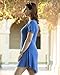 JollieLovin Women's Tunic Casual Short Sleeve Swing Loose T-Shirt Dress (Blue, 3X)