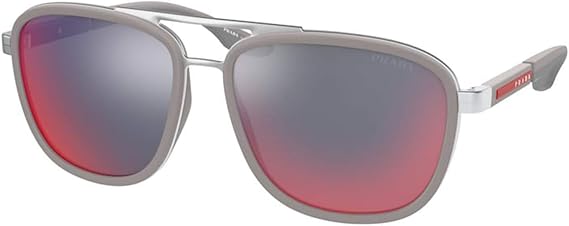 Sunglasses Prada Linea Rossa PS 50 XS 04P08F Matte Silver/Ice Rubber at 