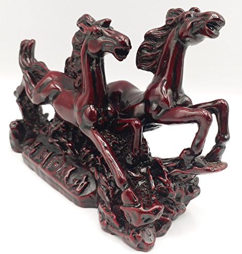 Fun n Shop Feng Shui Double Horse Wealth Power Statue Figurine Home Decor Housewarming Congratulatory Gift