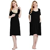 Mama & Wish Labor and Delivery Gown 3 in 1 Labor, Delivery and Nursing Gown for Hospital Made with Ultra-Soft Fabric