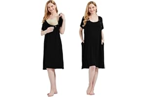 Mama & Wish Labor and Delivery Gown 3 in 1 Labor, Delivery and Nursing Gown for Hospital Made with Ultra-Soft Fabric