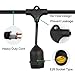 ONO-Tech Commercial Grade Outdoor, Indoor String Lights Strand 10 E26 Hanging Sockets, Include 12-Pack S14 Colorful Incandescent Bulb Deck Yard Cafe Pergola Party Tents Market Patio Gazebo