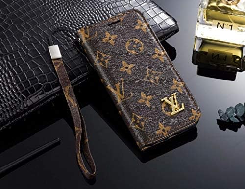 Galaxy S8 Case, Vintage Luxury Designer Monogram Fashion Style Flip Wallet Case with Card Holder, Folding Stand Protective Cover for Samsung Galaxy S8