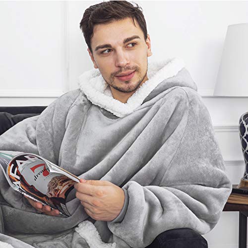 Bedsure Oversized Wearable Blanket Hoodie for Women Men Hooded