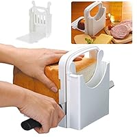 HOBULL Bread Slicer Adjustable Bread/Roast/loaf Slicer Cutter, Bread Cutting Toast Bagel Loaf Slicer Cutter Mold Sandwich Maker Toast Slicing Machine Folding