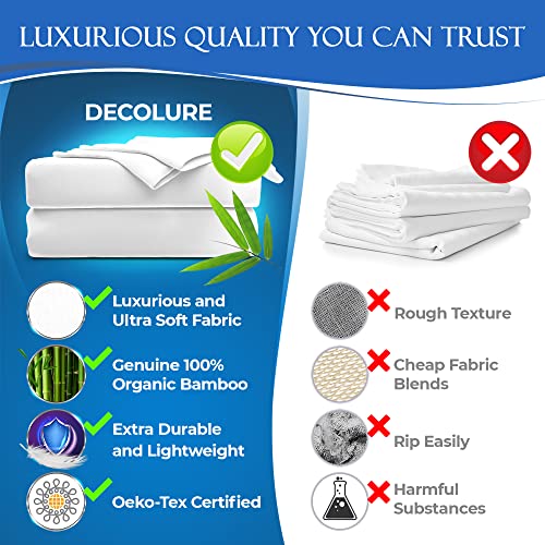 DECOLURE 100 Bamboo Sheets Set 4 pcs Luxurious and Smooth Genuine