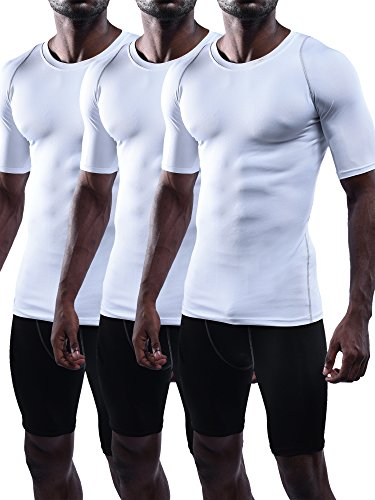 Neleus men s 3 pack compression workout short sleeve sh…
