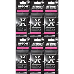 AREON X Auto Luchtverfrisser Bubble Gum geur Auto geur Kauwgum Zwart Hanger Spiegel Karton 2D (Bubblegum Set Pack x 6)