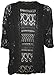 PaperMoon Women's Plus Size Crochet Knitted Short Sleeve Cardigan