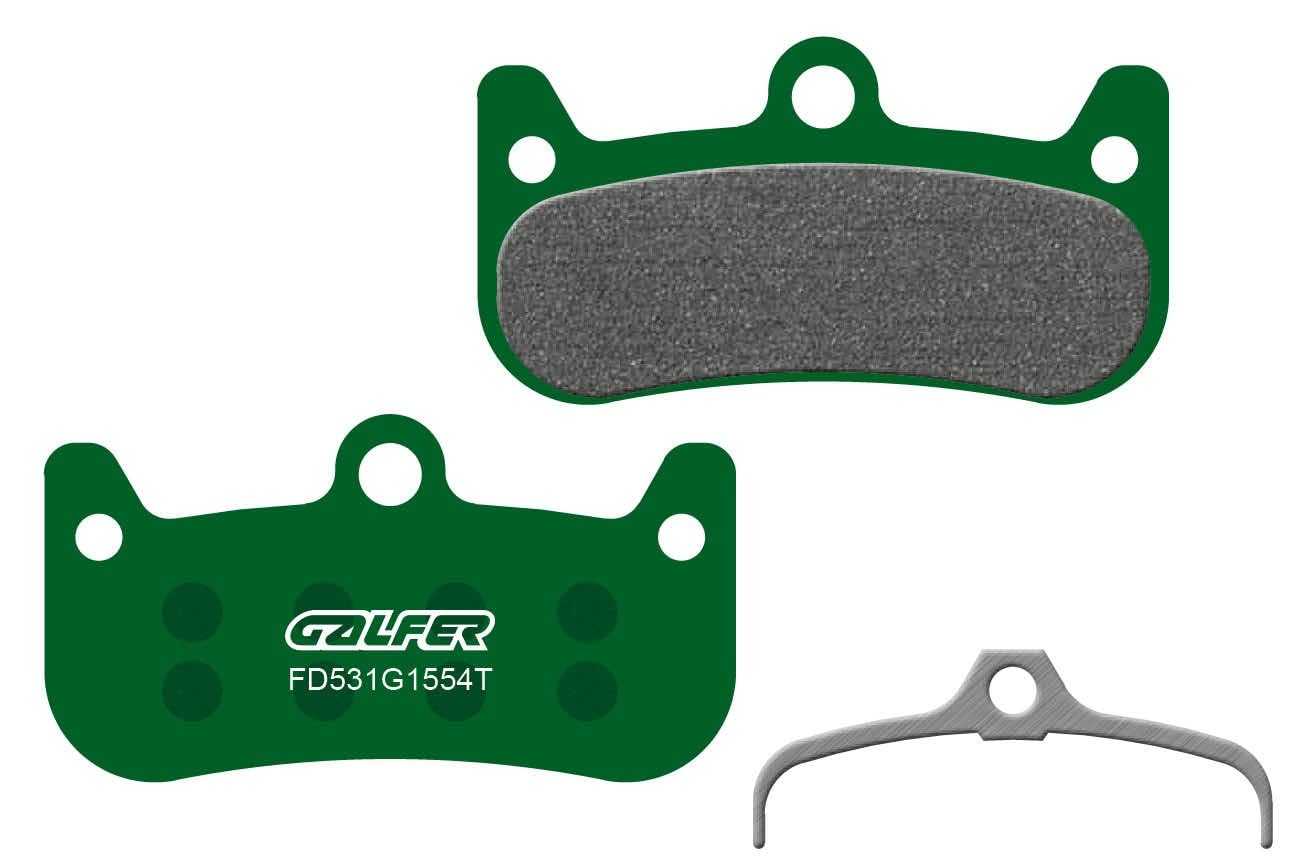 GALFER G1554T Pro Bike Brake Pads, Semi-metal, Made in Spain, For Formula Cura 4 Pro, One Size, Green, Rear, Bicycle