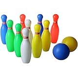YIXIN 12 PCS Colorful Bowling Ball Toys Set with 10 Pins and 2 Bowling Balls Great Gift for Children 3 years old and up