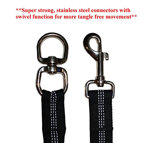 Pet Fit For Life Premium Hands Free Dog Leash For Running or Walking - All Purpose Dog Leash Bonus Soft Foam Rubber Handle - Reflective Dog Leash - Medium to Large Dogs (Renewed)