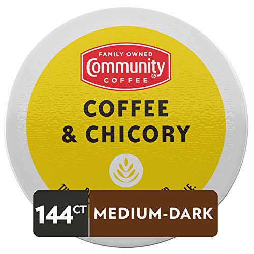 Community Coffee & Chicory 144 Count Coffee Pods, Dark Roast