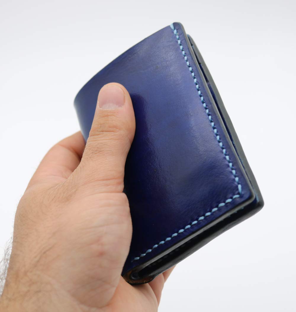 Herren Geldbörse Echt Leder 6 Kartenfächer Handarbeit Portemonnaie Geldbeutel Blau Groß Handmade Herren Geldbörse Echt Leder 6 Kartenfächer Handarbeit Portemonnaie Geldbeutel Blau Groß Handmade