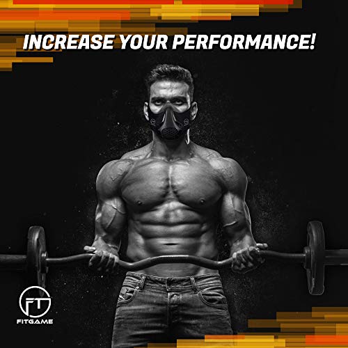 FITGAME-Workout-Mask-24-Breathing-Resistance-Levels-Fitness-Mask-Training-in-High-Altitude-Simulation-Increase-Cardio-Endurance-Bonus-Sport-Bracelet-and-Box-Included-Black