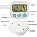 3 Pack Digital Kitchen Timer Magnetic Back Big LCD Display Loud Alarm Minute Second Count Up Countdown With ON/OFF Switch For Kitchen, Homework, Exercise, Game(3 White)