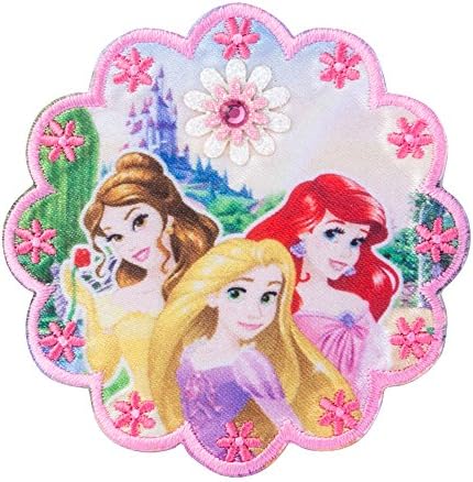 絶品 ディズニープリンセス フラワーワッペン大 Disney L ラプンツェルお花 D01y0379