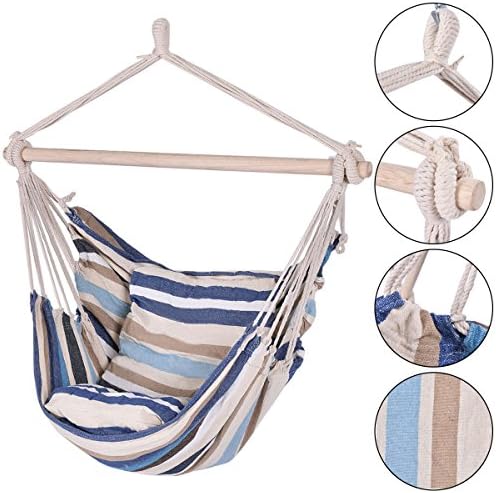 Deluxe Hammock Rope Chair Porch Yard Tree Hanging Air Swing Outdoor