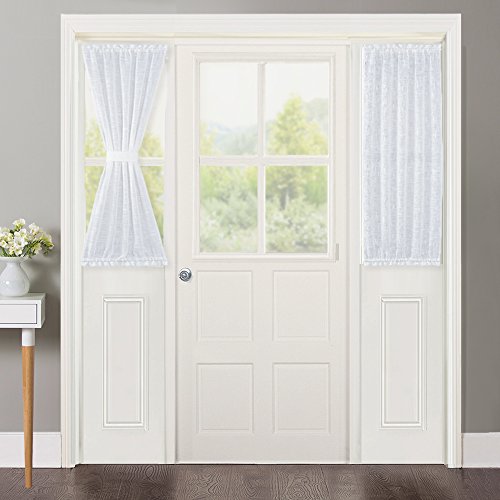 Buy NICETOWN French Door Sheer Curtains Linen Textured Sidelight Door