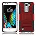 LG K10 Case, LG Premier LTE Case, Venoro Full Body Hybrid Rubber Plastic Shockproof Defender Heavy Duty Holster Belt Clip Kickstand Case Cover for LG K10 (Red / Black)