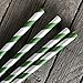 Striped Paper Straws - 100 Green White Straws - Christmas St Patrick's Birthday Supply - 7.75 Inches - Pack of 100 - Outside the Box Papers Brand