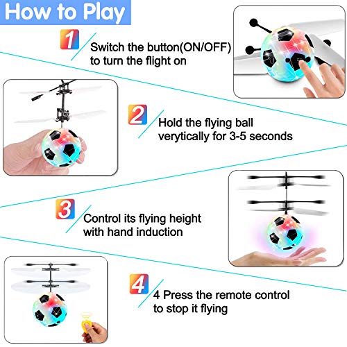 image for iGeeKid 3 Pack Kids Flying Ball RC Toys, Hand Operated Mini Drones wit