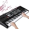 RenFox Klaviertastatur mit 61 Tasten, tragbare Tastatur mit integrierten Lautsprechern, Mikrofon, Keyboard Piano für Jungen und Mädchen, Geschenk