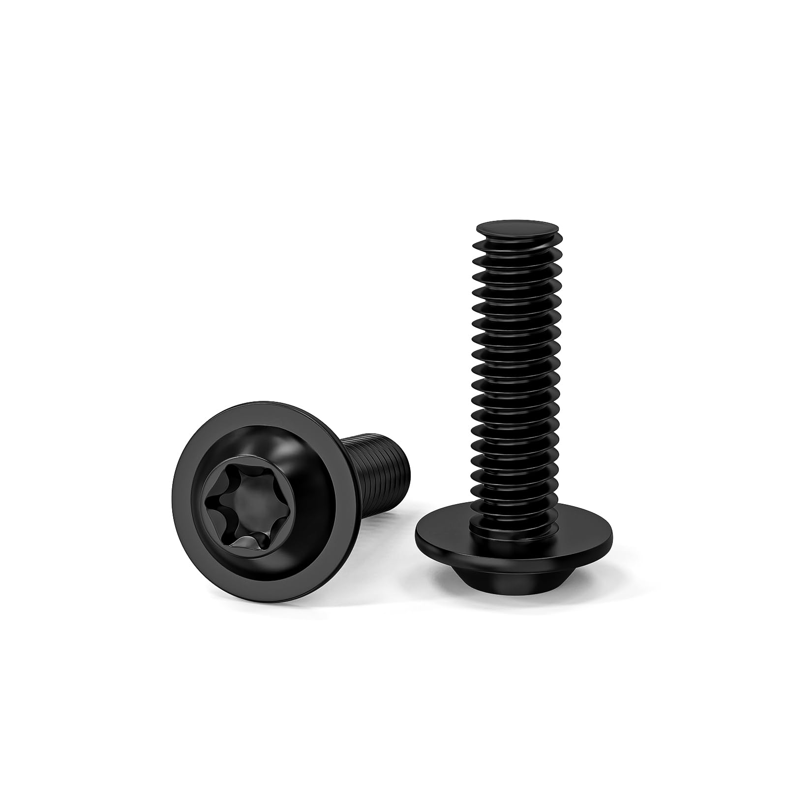 ORTAVA Pack of 20 M6 x 20 Screws, Flat Head Screws M6, Rounded Head Screws with Flange and Hexalobular Socket/Torx, M6 Stainless Steel Screws, Rounded Head Screws Stainless Steel, A2 V2A Full Thread