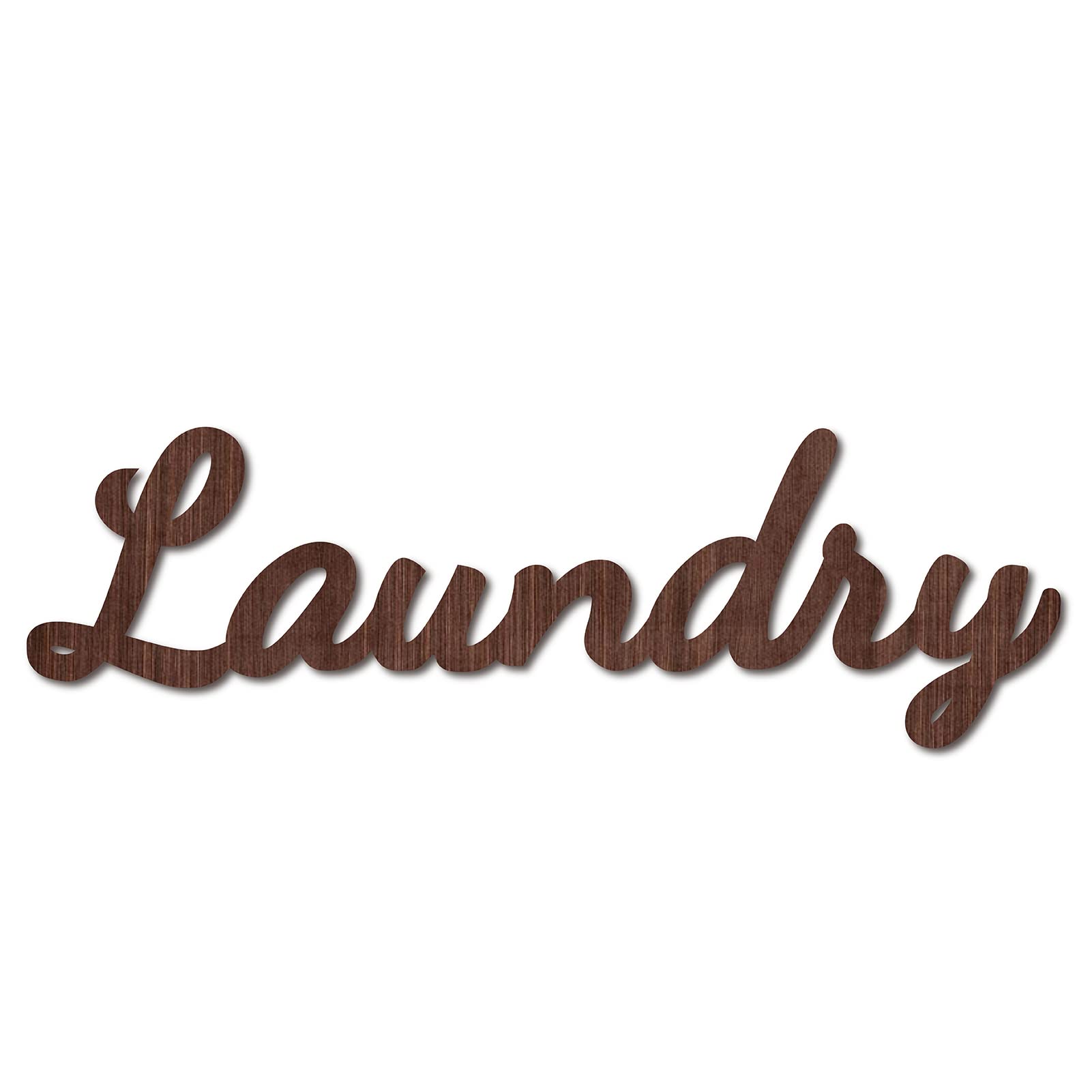 CREATCABIN Wood Sign Wall Art Laundry Letter Sign Laser Cut Words Decorative Wall Sculpture Hanging Decor Unfinished For Housewarming Door Wall Room Decoration Brown 11.9 x 3.7inch