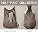 iwill CREATE PRO 25 X31 Laundry Backpack, 2 Strong Shoulder Straps, Wash Laundry Washing Bag for Dorm-Room, Laundry Bag, Brown