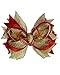 juDany Large Red and Gold Christmas Hair Bow Clip for Girls