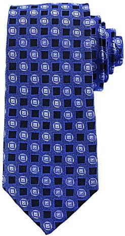 Qobod classic ties mens silk neckties gift travel box blue black grids