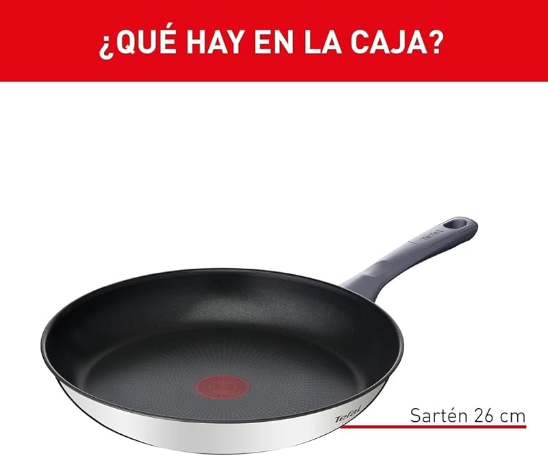 Tefal daily cook - durável e seguro, thermo-signal, cabo ergonômico anti-queimadura, todos os tipos de fogões, pfoa, sem chumbo e cádmio, 26 cm, revestimento resistente,