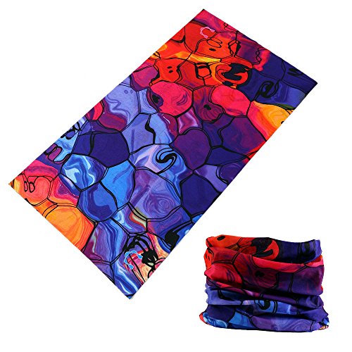 GOT 16-in-1 Headband - Multifunctional Microfiber Sports Headwear - Cycling, Running, Yoga, Fishing, Fashion - Breathable, Moisture Wicking - Works as Scarf, Dust Mask, Neck Gaiter (Bubble Gems)