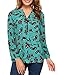 ANGVNS Women Loose V Neck Half Sleeve Chiffon Top, Lake Blue 2, XL