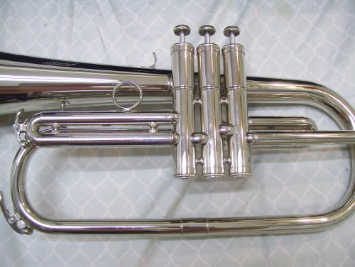 Flugelhorn with case and mouthpiece, silver