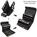 ADVcer 80 Holders Marker Pen Case, Extendable Foldable Hook and Loop Oxford Organizer with Carrying Handle and Baldric for Permanent Paint Marker, Dry Erase Marker, Repair Marker, Highlighter, Black