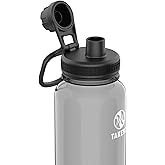 Takeya Tritan Sport Water Bottle with Spout Lid - BPA-Free & Dishwasher-Safe Water Bottle - Reusable Bottle with Lid Handle - Simple Leak-Proof Water Bottle - 32 oz, Stormy Black