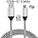Type C USB Cable 6ft Quick Charge 2.0 Extra Long Cord Braided Fast Charging for Moto Z Play Droid Force, Nextbit Robin, Nexus 6P 5X, ZTE Zmax Pro, Google Pixel 2, Samsung Galaxy S8 Charger Cable