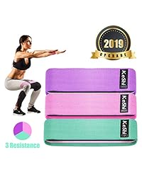 KeShi Fabric Resistance Band,3 Stretch Resistance Booty Bands for Legs and Butt, Non Slip Exercise Loops Activate Glutes and Thigh