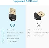 Mokeum Bluetooth 5.1 USB Adapter Dongle Transmitter Receiver Win 7/8/10 Black view 6