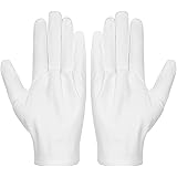 Cotton Gloves, Selizo 3 Pairs White Cotton Gloves Coin Gloves for Women Men Eczema Dry Hands Moisturizing Serving Archival Cl