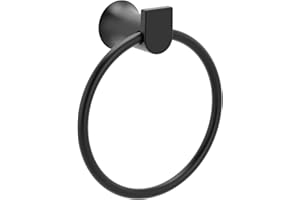 Moen Genta LX Matte Black Modern Wall Mount Bathroom Hand Towel Ring, BH3885BL