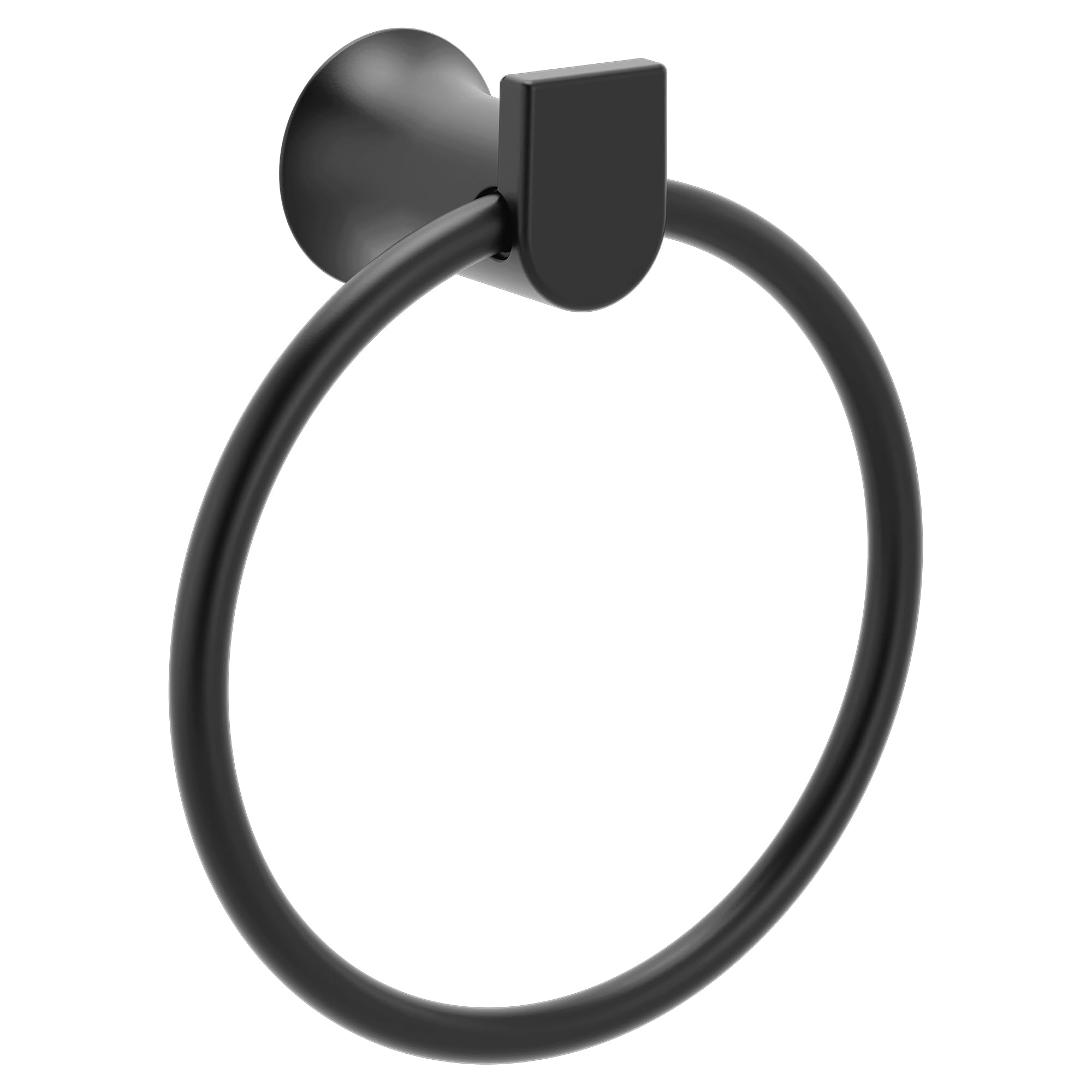 Photo 1 of Moen Genta LX Matte Black Modern Wall Mount Bathroom Hand Towel Ring, BH3885BL